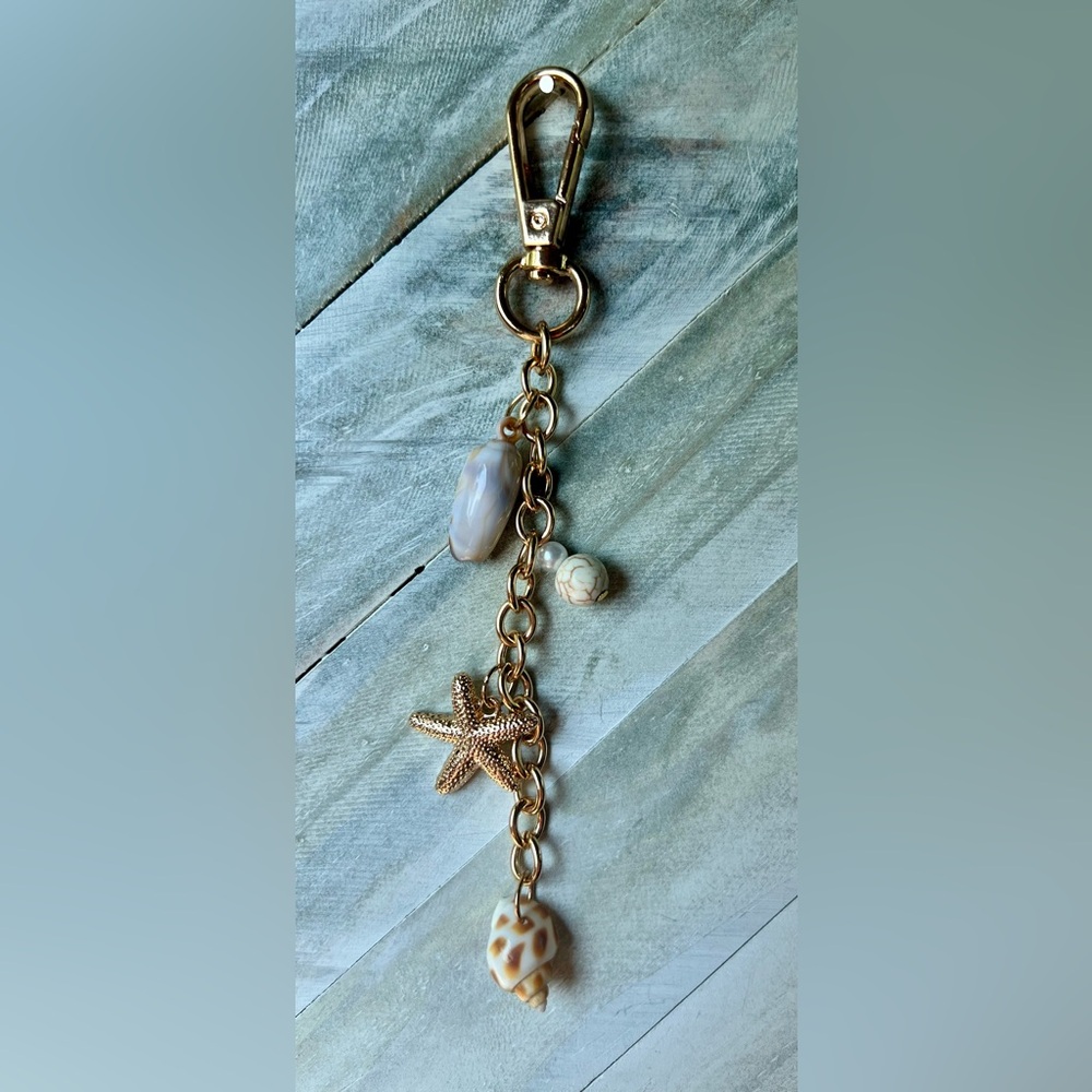 Gold Starfish bag Charm